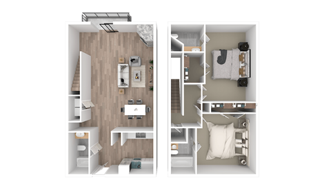 a floor plan of a bedroom with a bathroom and a living room